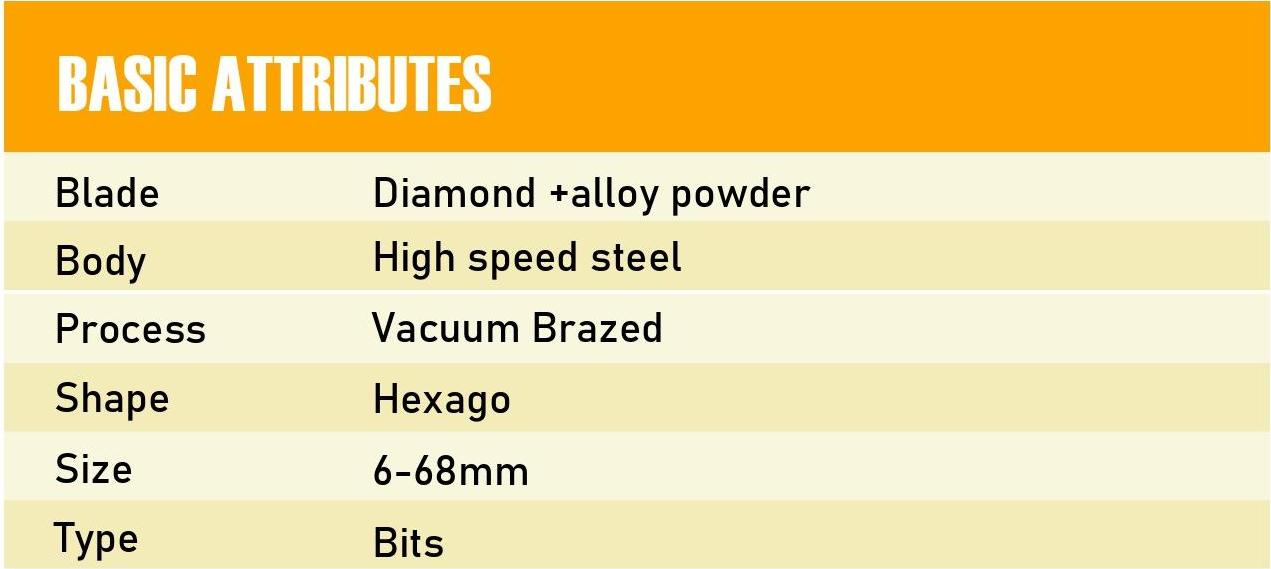 Vacuum Brazed Diamond Bits For Drill-8mm